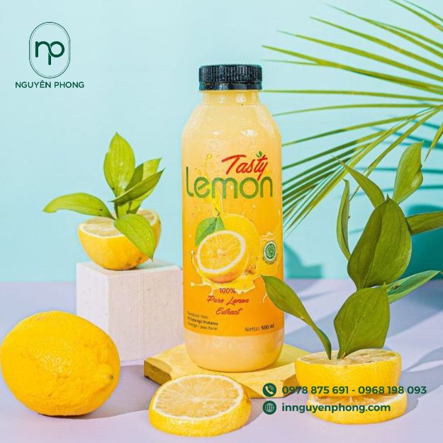 in tem dán trà chanh đẹp mắt